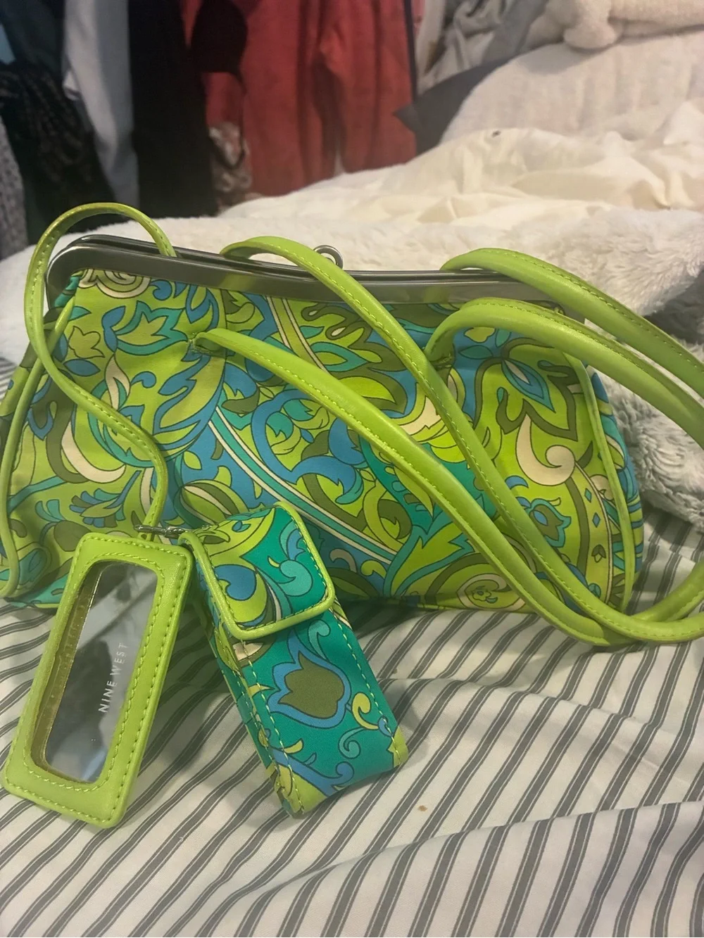 Nine West paisley floral colorful shoulder purse